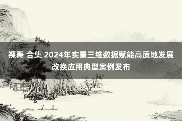 裸舞 合集 2024年实景三维数据赋能高质地发展改换应用典型案例发布