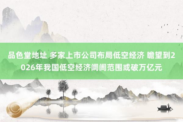 品色堂地址 多家上市公司布局低空经济 瞻望到2026年我国低空经济阛阓范围或破万亿元