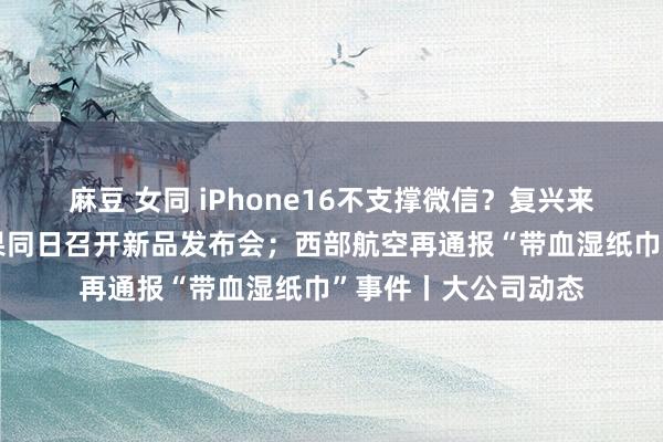 麻豆 女同 iPhone16不支撑微信？复兴来了；华为文牍与苹果同日召开新品发布会；西部航空再通报“带血湿纸巾”事件丨大公司动态