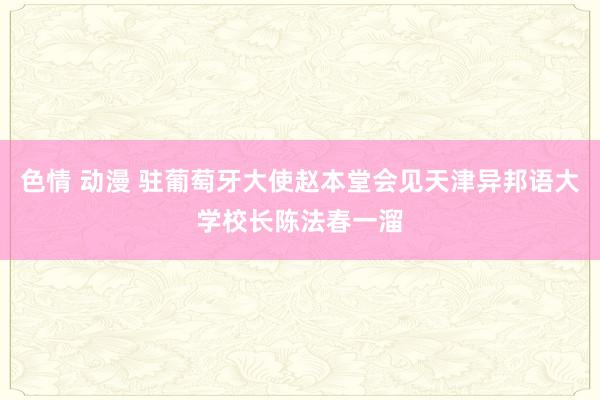 色情 动漫 驻葡萄牙大使赵本堂会见天津异邦语大学校长陈法春一溜