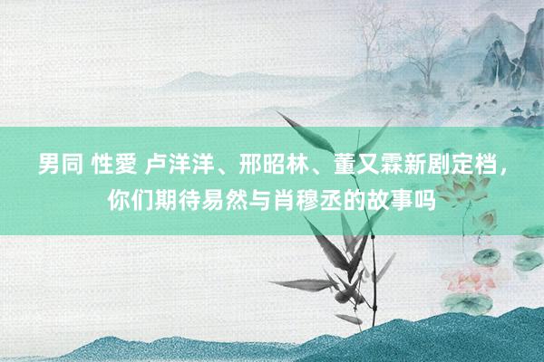 男同 性愛 卢洋洋、邢昭林、董又霖新剧定档，你们期待易然与肖穆丞的故事吗