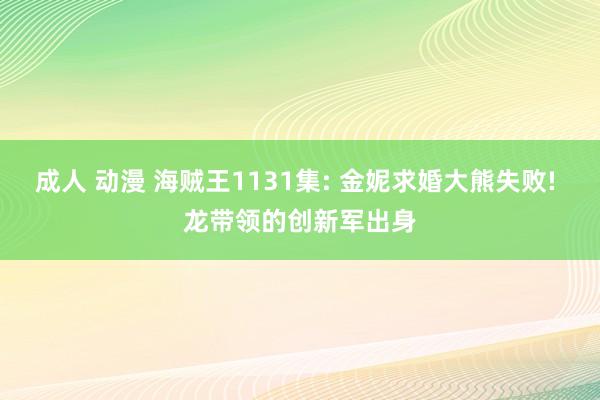 成人 动漫 海贼王1131集: 金妮求婚大熊失败! 龙带领的创新军出身