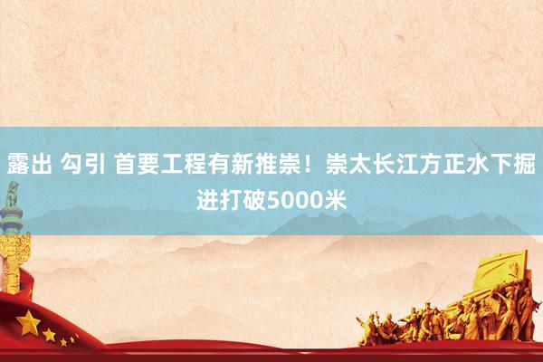 露出 勾引 首要工程有新推崇！崇太长江方正水下掘进打破5000米
