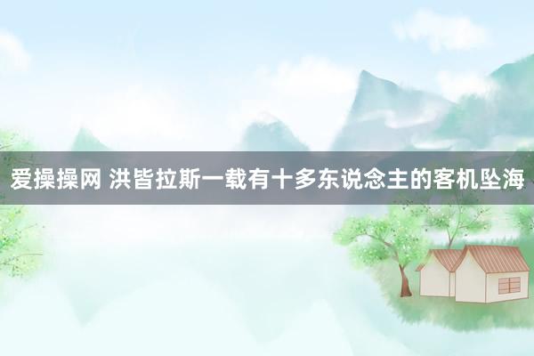 爱操操网 洪皆拉斯一载有十多东说念主的客机坠海