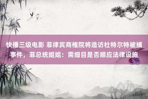 快播三级电影 菲律宾商榷院将造访杜特尔特被捕事件，菲总统姐姐：需细目是否顺应法律设施